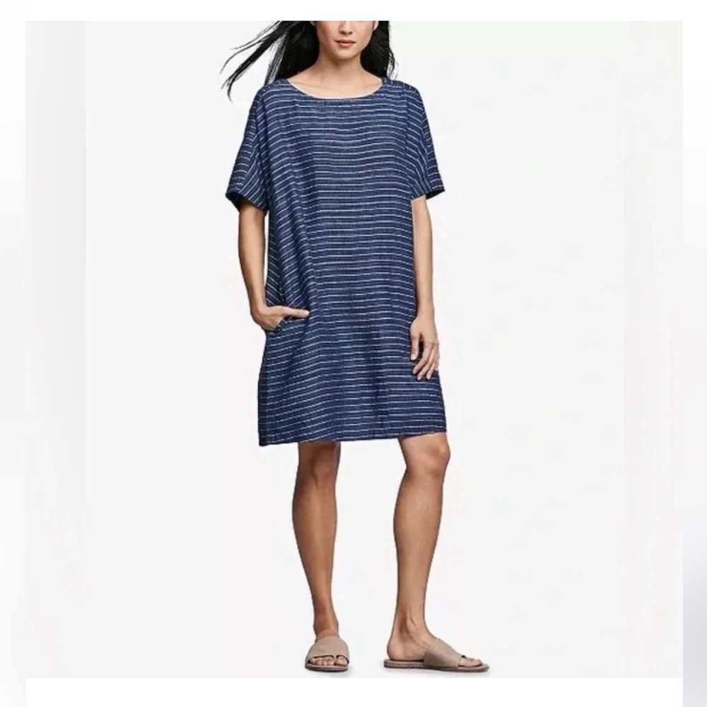 Eileen Fisher Blue Striped Dress
